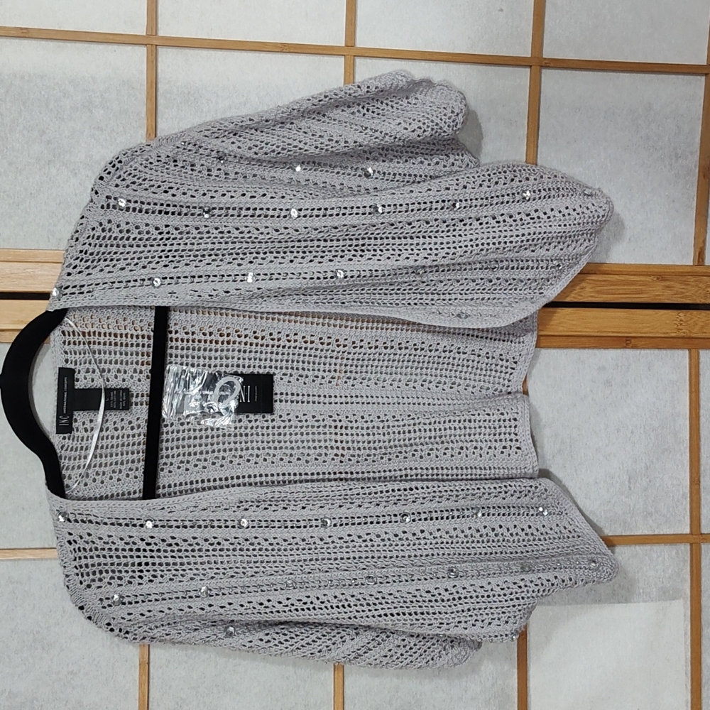 INC International Concepts Sweater gray jeweled